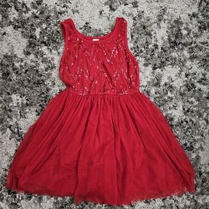 Girls Size 12 Red Christmas Holiday Fancy Formal Dress